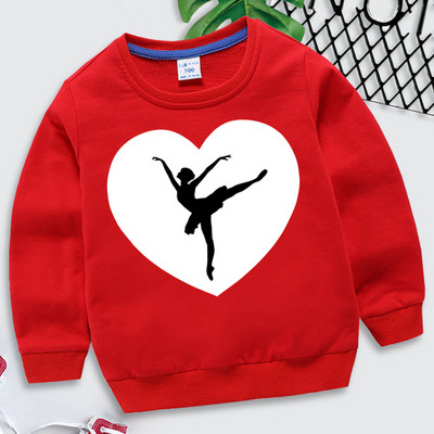 I Love Dance Ballet Print Παιδικά ρούχα για κορίτσια Casual Funny Hoodie Μακρυμάνικο Y2k Sudadera Fashion Ballet Παιδική μπλούζα μπλούζα