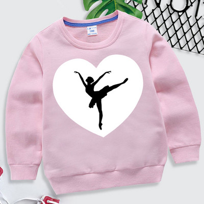 I Love Dance Ballet Print Παιδικά ρούχα για κορίτσια Casual Funny Hoodie Μακρυμάνικο Y2k Sudadera Fashion Ballet Παιδική μπλούζα μπλούζα