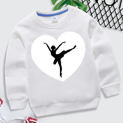 I Love Dance Ballet Print Παιδικά ρούχα για κορίτσια Casual Funny Hoodie Μακρυμάνικο Y2k Sudadera Fashion Ballet Παιδική μπλούζα μπλούζα