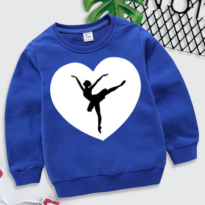 I Love Dance Ballet Print Παιδικά ρούχα για κορίτσια Casual Funny Hoodie Μακρυμάνικο Y2k Sudadera Fashion Ballet Παιδική μπλούζα μπλούζα