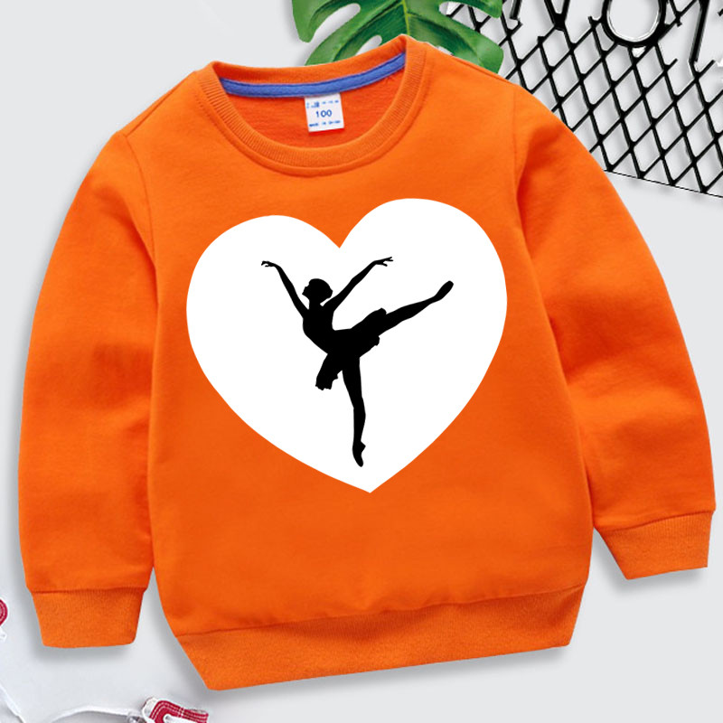 I Love Dance Balet Print Dječja odjeća Djevojke Ležerna smiješna majica s kapuljačom dugih rukava Y2k Sudadera modna baletna dječja majica s kratkim rukavima