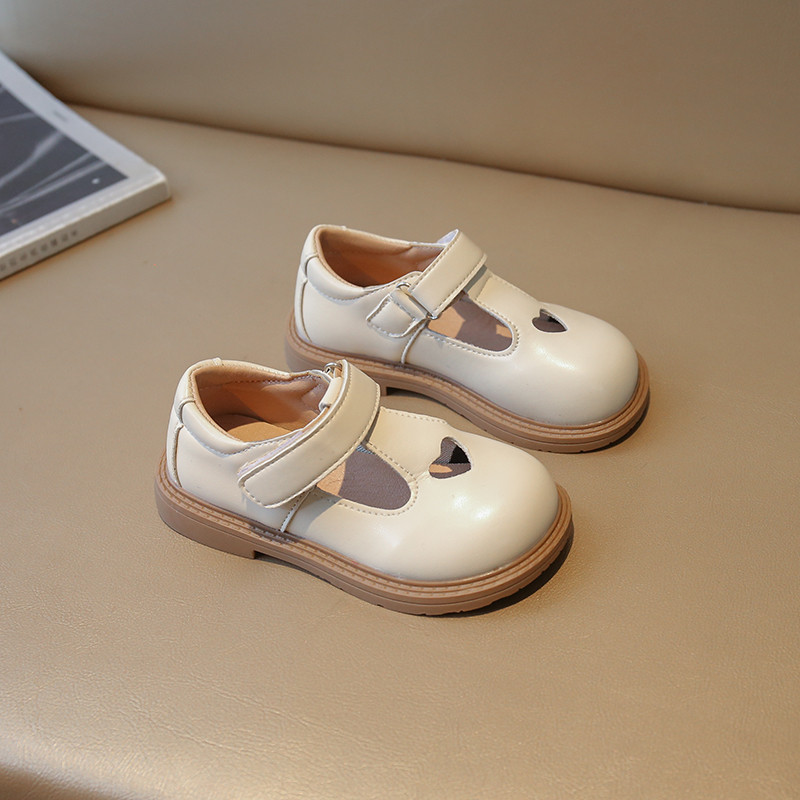 Proljetne djevojačke Mary Janes izdubljene u obliku srca, slatke dječje kožne cipele s T-remenom 21-35, crne, bež, ljupke, elegantne dječje ravne cipele