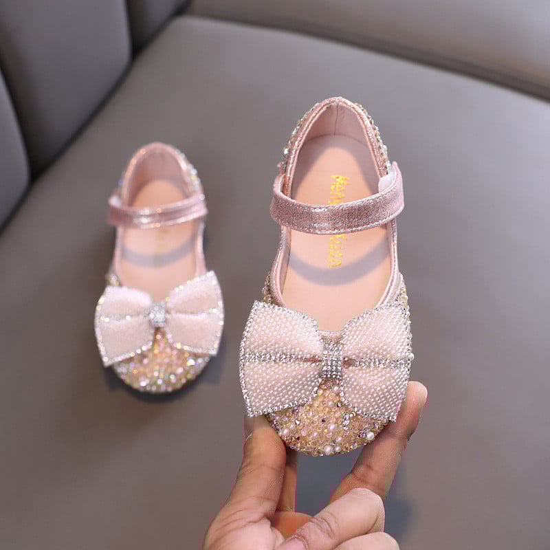 Proljeće Jesen Cipele za djevojčice Bling Mary Janes Kids Glitter Princess Plitke cipele Srebrne cipele za vjenčanje Dječje dječje ravne pete