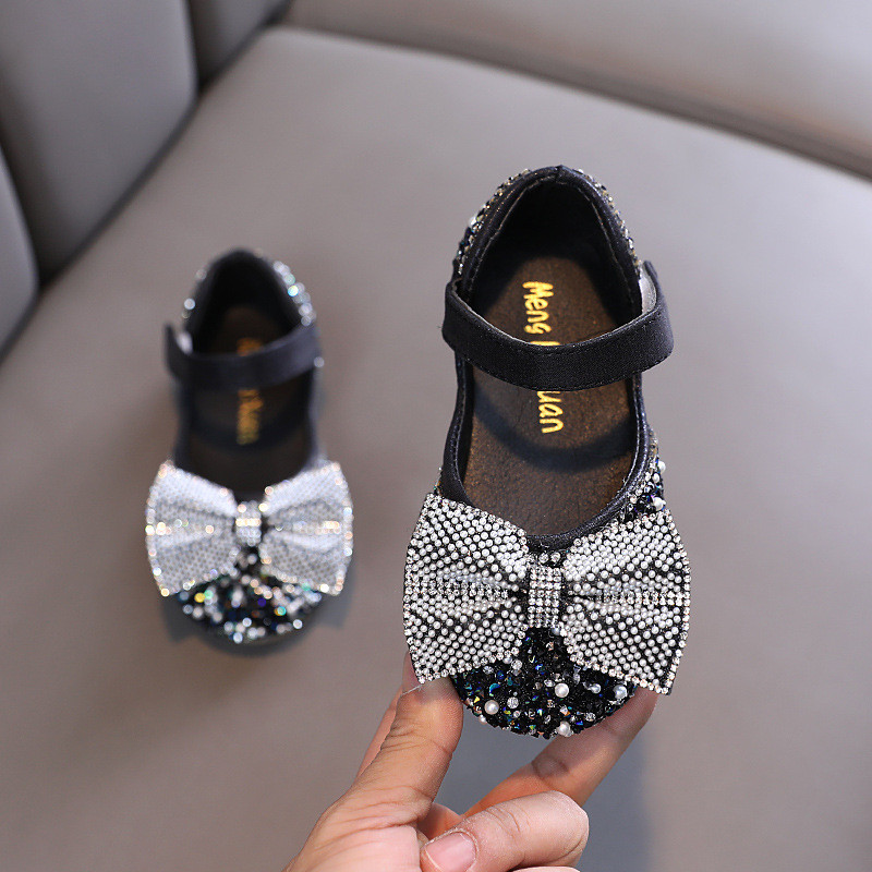Proljeće Jesen Cipele za djevojčice Bling Mary Janes Kids Glitter Princess Plitke cipele Srebrne cipele za vjenčanje Dječje dječje ravne pete