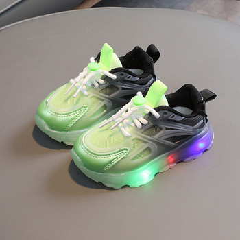 2023 Есен Нови момчета LED светещи спортни детски обувки Мека подметка Мигащи маратонки Момичета Преливащ цвят Ежедневни сандали за бягане