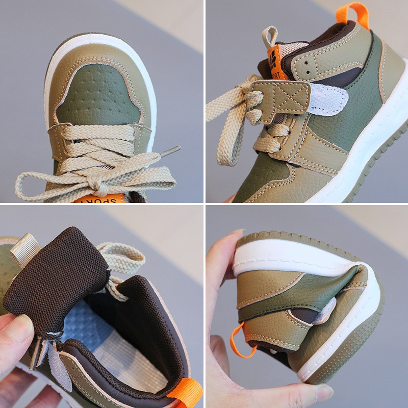 Kruleepo 3-7Y Dječje visoke kožne sportske tenisice Bebe Djeca Djevojčice Dječaci PU ležerna obuća za trčanje na otvorenom Schuhe teniske mazge