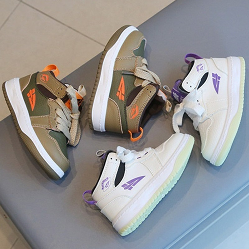 Kruleepo 3-7Y Dječje visoke kožne sportske tenisice Bebe Djeca Djevojčice Dječaci PU ležerna obuća za trčanje na otvorenom Schuhe teniske mazge