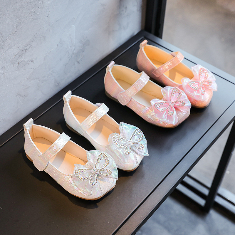 Dječje Djevojčice Kožne cipele 2023 Djevojčica Mašna sa vještačkim kamenčićima Slatka princeza Plitka Mary Jane za party vjenčane revije Ravne