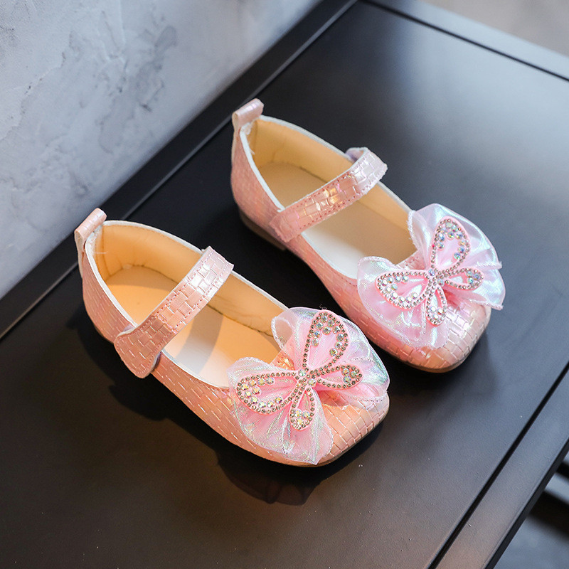 Dječje Djevojčice Kožne cipele 2023 Djevojčica Mašna sa vještačkim kamenčićima Slatka princeza Plitka Mary Jane za party vjenčane revije Ravne