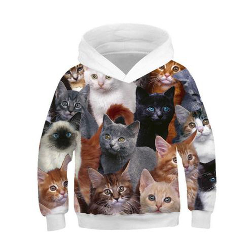 Nova jesenska gornja odjeća za dječake i djevojčice, modne 3D majice s kapuljačom, ljupka mačka panda s printom crtića, dječje majice s kapuljačom, dječji puloveri