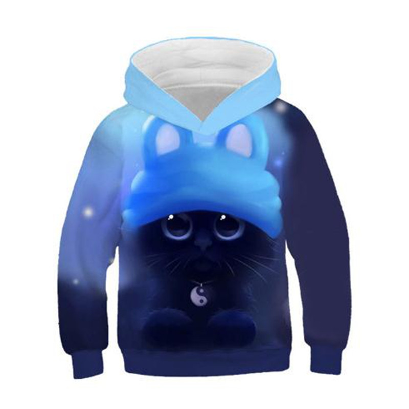 Nova jesenska gornja odjeća za dječake i djevojčice, modne 3D majice s kapuljačom, ljupka mačka panda s printom crtića, dječje majice s kapuljačom, dječji puloveri