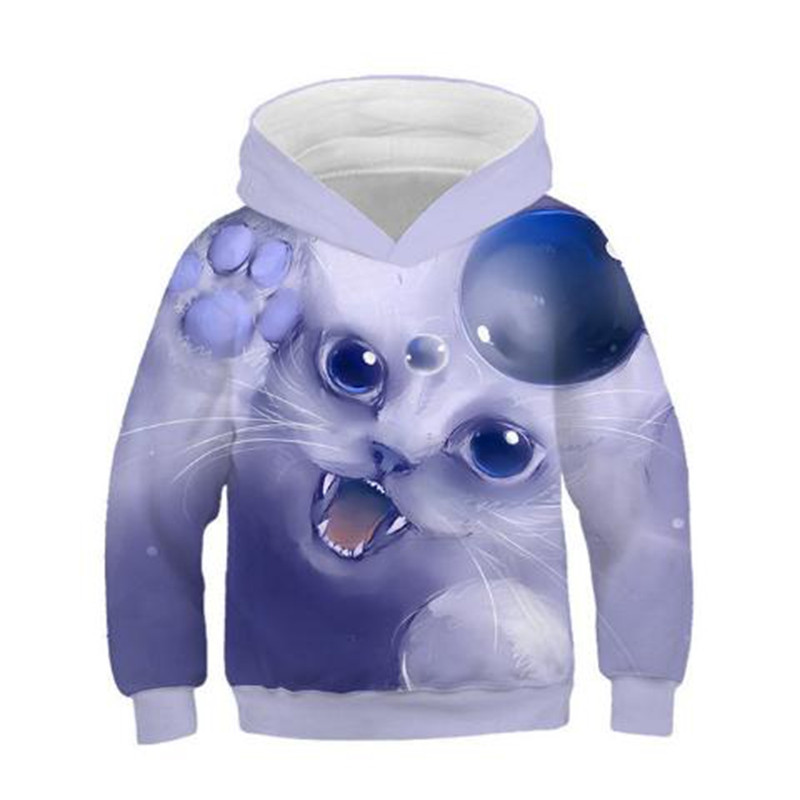 Nova jesenska gornja odjeća za dječake i djevojčice, modne 3D majice s kapuljačom, ljupka mačka panda s printom crtića, dječje majice s kapuljačom, dječji puloveri