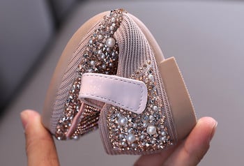 Παιδικά δερμάτινα παπούτσια Rhinestone Bow Princess Girls Party Dance Shoes Student Flats Παιδικά Παπούτσια Performance Girls Παπούτσια για βοτάνισμα