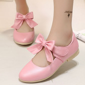 Copii Pantofi Printesa Auriu Roz Alb Fata Arc Pantofi din piele Copii Dulci Dance Flats Flori Pantofi Fete Marime 26-36 CSH791