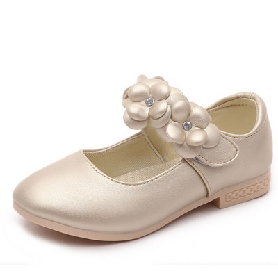 Copii Pantofi Printesa Auriu Roz Alb Fata Arc Pantofi din piele Copii Dulci Dance Flats Flori Pantofi Fete Marime 26-36 CSH791