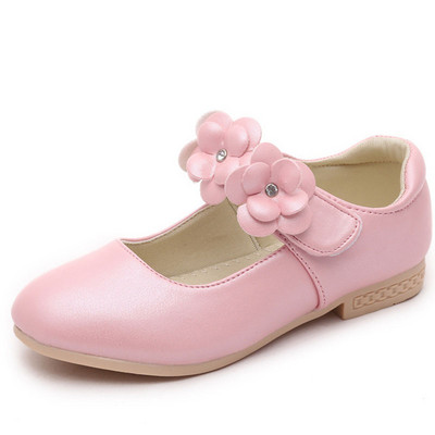 Copii Pantofi Printesa Auriu Roz Alb Fata Arc Pantofi din piele Copii Dulci Dance Flats Flori Pantofi Fete Marime 26-36 CSH791
