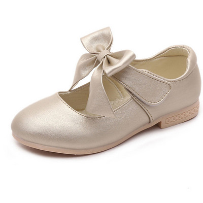 Copii Pantofi Printesa Auriu Roz Alb Fata Arc Pantofi din piele Copii Dulci Dance Flats Flori Pantofi Fete Marime 26-36 CSH791
