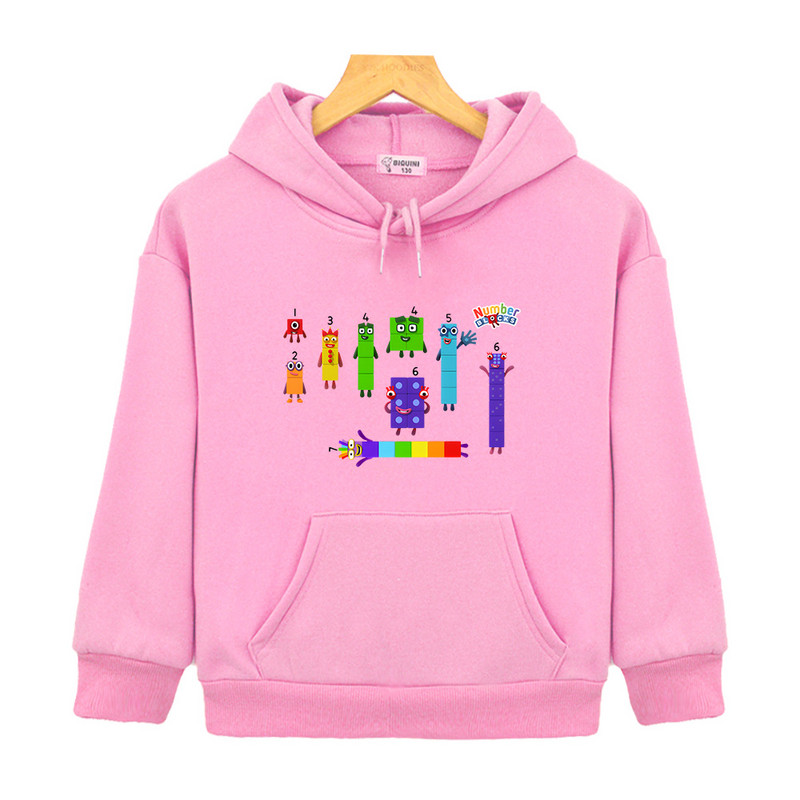 Number Blocks Anime Cartoon Hoodies Ležerna dječja majica dugih rukava Dječja Sudadera Dječaci Djevojčice Jesen Fleece Odjeća Slatka