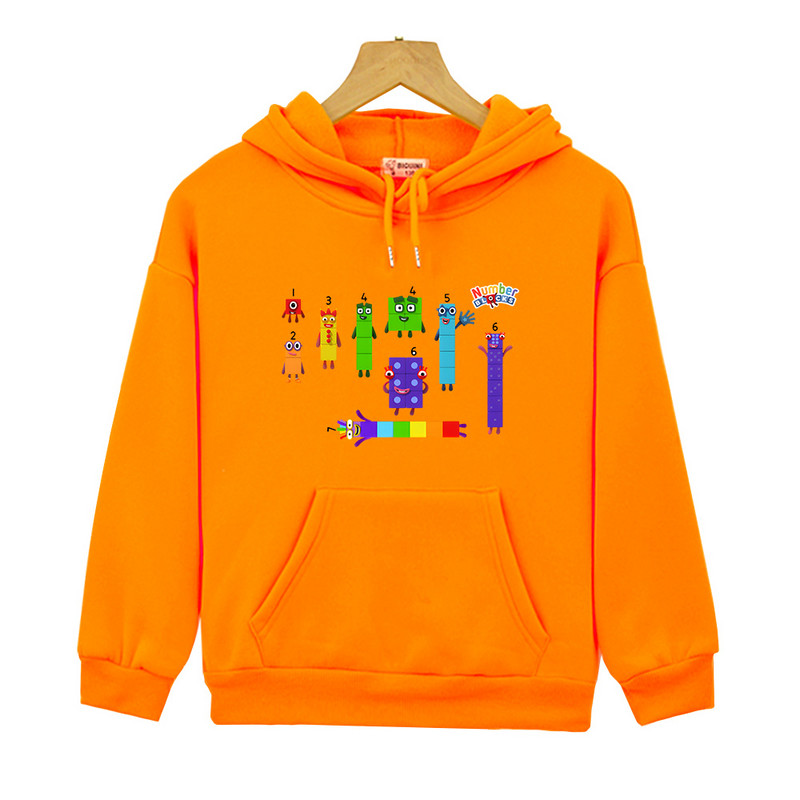 Number Blocks Anime Cartoon Hoodies Ležerna dječja majica dugih rukava Dječja Sudadera Dječaci Djevojčice Jesen Fleece Odjeća Slatka