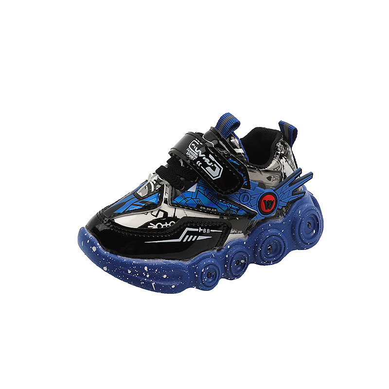 Proljeće i jesen 2023. Novo LED korejsko osvjetljenje mekog potplata za dječake Dječje cipele Tenisice s mekim potplatom iz crtića Osvjetljenje obuće