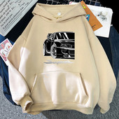 Ανδρικό φούτερ φθινοπώρου με κουκούλα Streetwear Anime Initial D Car Print Hoodie Hip Hop Φούτερ παλτό Unisex Ρούχα Γυναικεία ρούχα σε στυλ Y2k