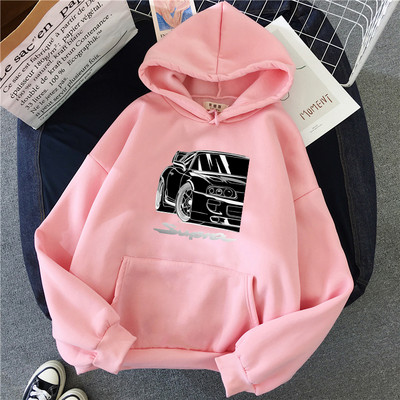 Ανδρικό φούτερ φθινοπώρου με κουκούλα Streetwear Anime Initial D Car Print Hoodie Hip Hop Φούτερ παλτό Unisex Ρούχα Γυναικεία ρούχα σε στυλ Y2k
