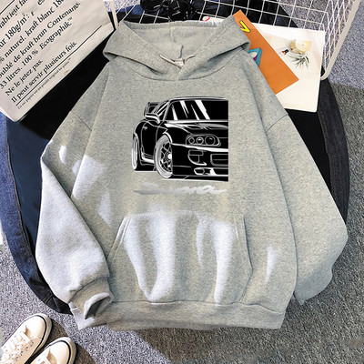 Ανδρικό φούτερ φθινοπώρου με κουκούλα Streetwear Anime Initial D Car Print Hoodie Hip Hop Φούτερ παλτό Unisex Ρούχα Γυναικεία ρούχα σε στυλ Y2k