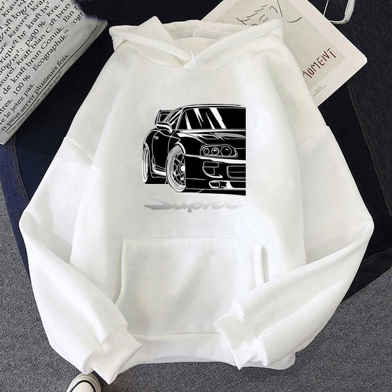 Ljetna muška majica s kapuljačom Streetwear Anime Initial D Car Print Hoodie Hip Hop Sweatshirt Kaput Unisex Odjeća Y2k stil Ženska odjeća