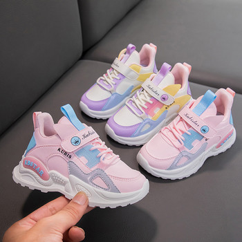Детски пролетни маратонки Момичета Училищни ежедневни обувки Външни дишащи маратонки Леки меки тенис розови неплъзгащи се детски обувки