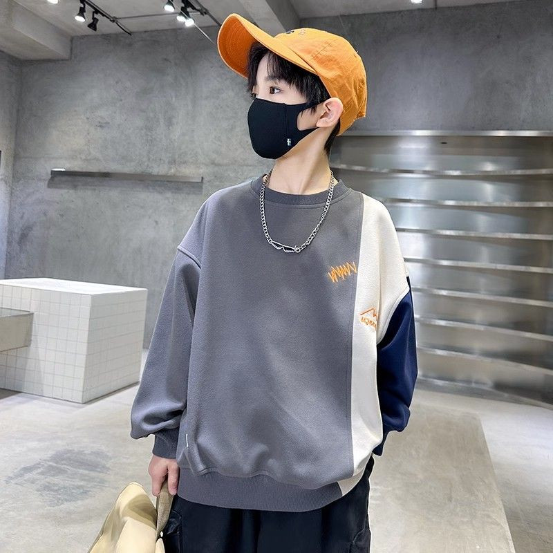 Jesenska odjeća za dječake Ulične džempere Proljeće 2023. Nove dječje majice usklađenih boja Trendi modni pulover za bebe