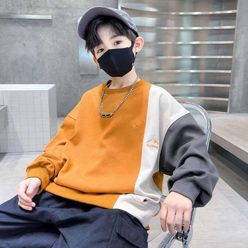 Jesenska odjeća za dječake Ulične džempere Proljeće 2023. Nove dječje majice usklađenih boja Trendi modni pulover za bebe