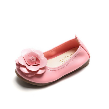 2022 Νέα σχολικά παπούτσια για κορίτσια Slip on Μαύρα Κόκκινα Δερμάτινα παπούτσια για κοριτσάκι Flower Ballet Παιδικά Flat Girls Casual E12201