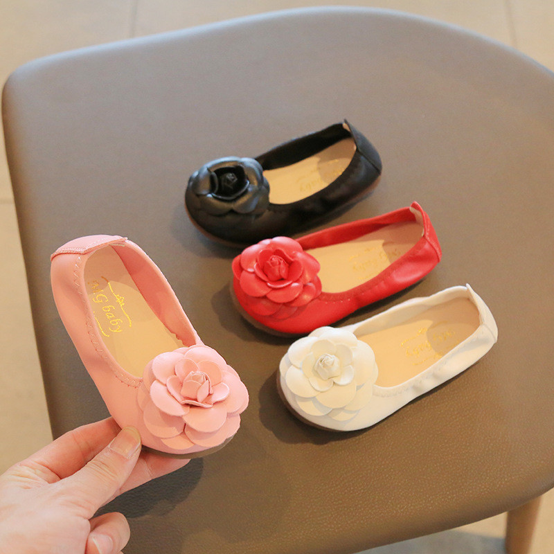 Nove školske cipele za djevojčice iz 2022., crne, crvene, kožne cipele za djevojčice, baletne cipele s cvijećem, dječje ravne cipele za djevojčice, ležerne cipele E12201