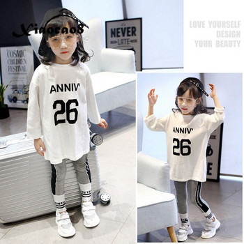 Toddler Kids Full T-shirts Girls Leatter Casual Tops Koszulka Teenage Big Girls Λευκό T-shirt Παιδικά ρούχα μπλουζάκι 8 6 10 12