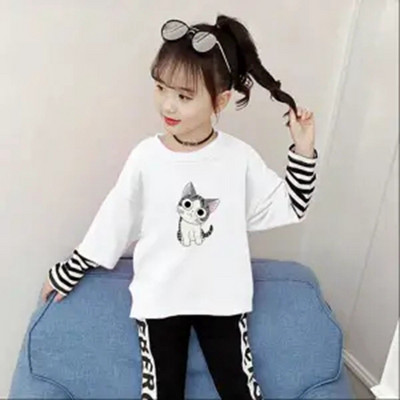 Toddler Kids Full T-shirts Girls Leatter Casual Tops Koszulka Teenage Big Girls Λευκό T-shirt Παιδικά ρούχα μπλουζάκι 8 6 10 12