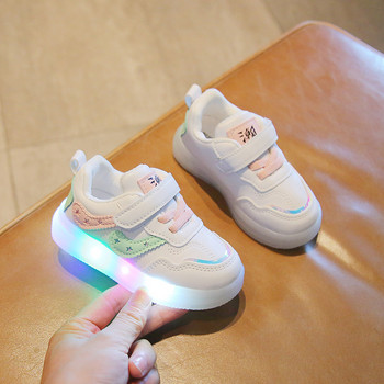 Бебешки светодиодни обувки за момчета, момичета, светещи детски обувки за деца, маратонки с меко дъно с LED светлини, светещи тенис