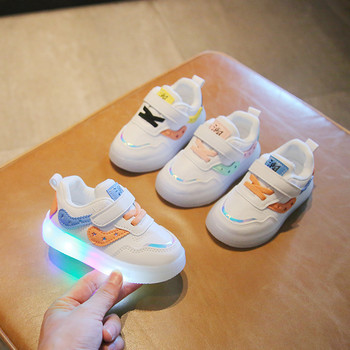 Бебешки светодиодни обувки за момчета, момичета, светещи детски обувки за деца, маратонки с меко дъно с LED светлини, светещи тенис