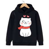 A Cat In A Scarf print Φθινοπωρινά μακρυμάνικα φούτερ Αγόρια κορίτσια Casual Fashion Hoodies Παιδικά κινούμενα σχέδια Πολύχρωμα ρούχα