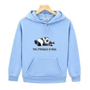 Cute Panda Print Hoodie Νέα Παιδικά Φούτερ Ζεστό Vintage Πουλόβερ για Μόδα Αγόρι Κορεατική κουκούλα Kawaii για έφηβα κορίτσια