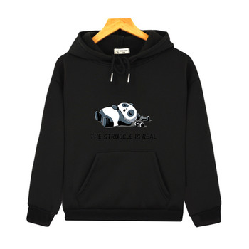 Cute Panda Print Hoodie Νέα Παιδικά Φούτερ Ζεστό Vintage Πουλόβερ για Μόδα Αγόρι Κορεατική κουκούλα Kawaii για έφηβα κορίτσια