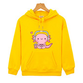 Χαριτωμένο Axolotl Παίζει βιντεοπαιχνίδια Hoodie Cartoon Gamer Αστεία μπλούζα εκτύπωσης Παιδικά Ρούχα Αγόρια Κοριτσίστικα Ρούχα Y2k Χειμερινό πουλόβερ