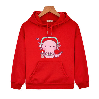 Χαριτωμένο Axolotl Παίζει βιντεοπαιχνίδια Hoodie Cartoon Gamer Αστεία μπλούζα εκτύπωσης Παιδικά Ρούχα Αγόρια Κοριτσίστικα Ρούχα Y2k Χειμερινό πουλόβερ