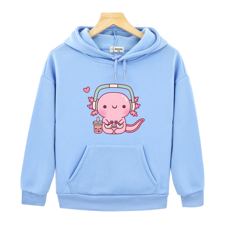 Slatki Axolotl igra videoigre Hoodie Crtić Gamer Dukserica sa smiješnim printom Dječja odjeća Odjeća za dječake Odjeća za djevojčice Y2k Zimski pulover