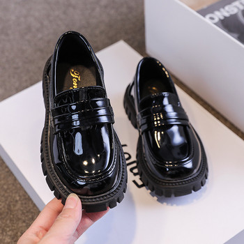 Παπούτσια για κοριτσάκια Φθινοπωρινά μαύρα μοκασίνια Παπούτσια πριγκίπισσας Βρεφικά αγόρια παιδικά παπούτσια Μεταλλικά παιδικά παπούτσια Casual PU σχολικά παπούτσια για κορίτσια