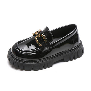 Παπούτσια για κοριτσάκια Φθινοπωρινά μαύρα μοκασίνια Παπούτσια πριγκίπισσας Βρεφικά αγόρια παιδικά παπούτσια Μεταλλικά παιδικά παπούτσια Casual PU σχολικά παπούτσια για κορίτσια