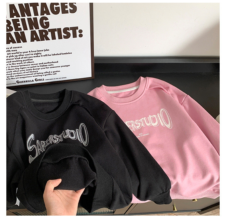 Jesenske dječje majice s kapuljačom 2023., jednobojne patchwork majice dugih rukava za dječake, majice