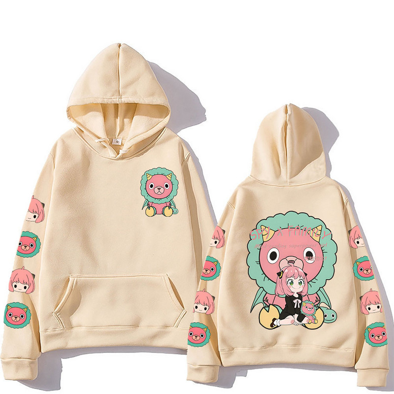 Japanski anime špijun x Obiteljska majica s kapuljačom za dječaka/djevojčicu Aesthetic Kawaii Anya Forger Sweatshirt iz crtića Harajuku Par Muške majice s kapuljačom