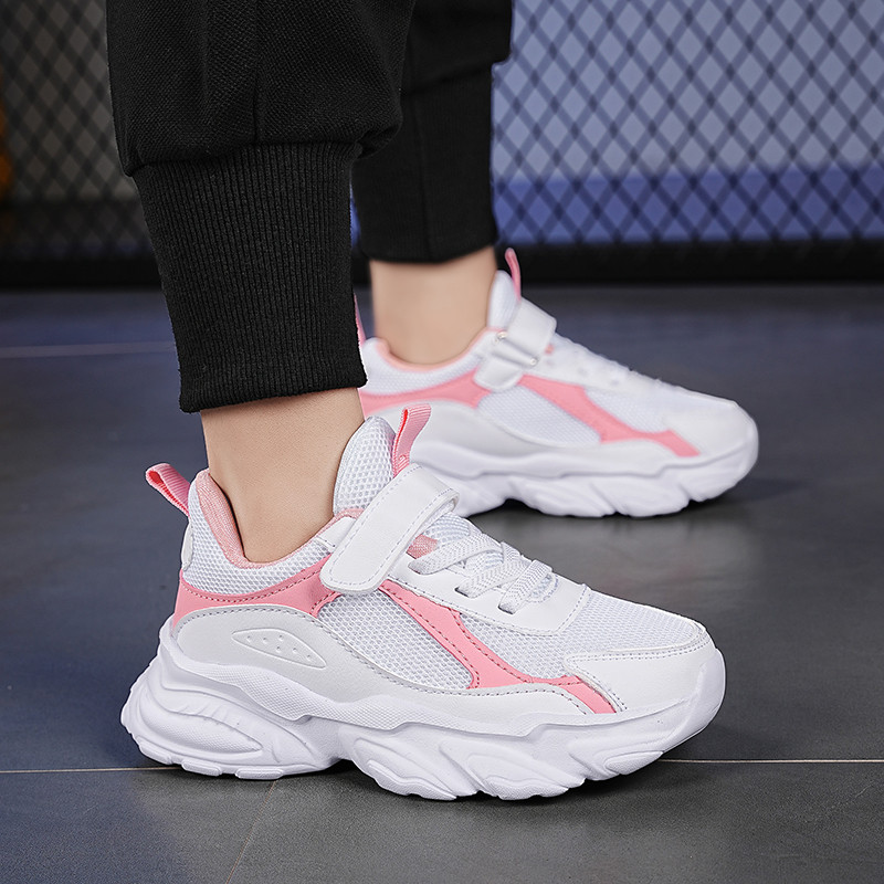 Dječja bijela sportska obuća Jesenska mrežasta prozračna obuća za trčanje za dječake Obuća za ležerno vrijeme za dječake Male bijele cipele za djevojčice Tenisice