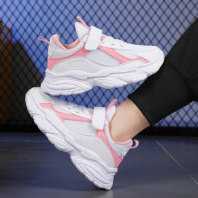 Dječja bijela sportska obuća Jesenska mrežasta prozračna obuća za trčanje za dječake Obuća za ležerno vrijeme za dječake Male bijele cipele za djevojčice Tenisice