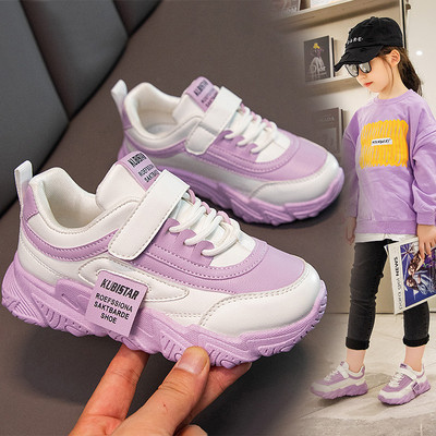 Άνοιξη Νέα Παιδικά Αθλητικά Παπούτσια 2023 PU Girls Casual Mesh Μασίφ ροζ ανοιχτό για αγόρια Λευκός γάντζος & θηλιά Παιδικά αντιολισθητικά αθλητικά παπούτσια